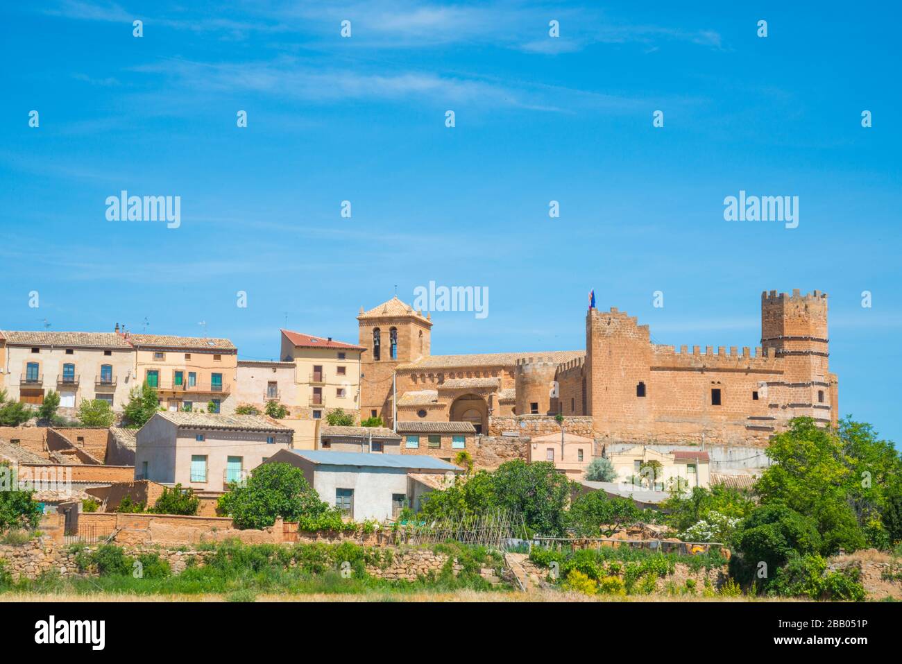 Panoramica. Monteagudo de las Vicarias, Soria provincia, Castilla Leon, Spagna. Foto Stock