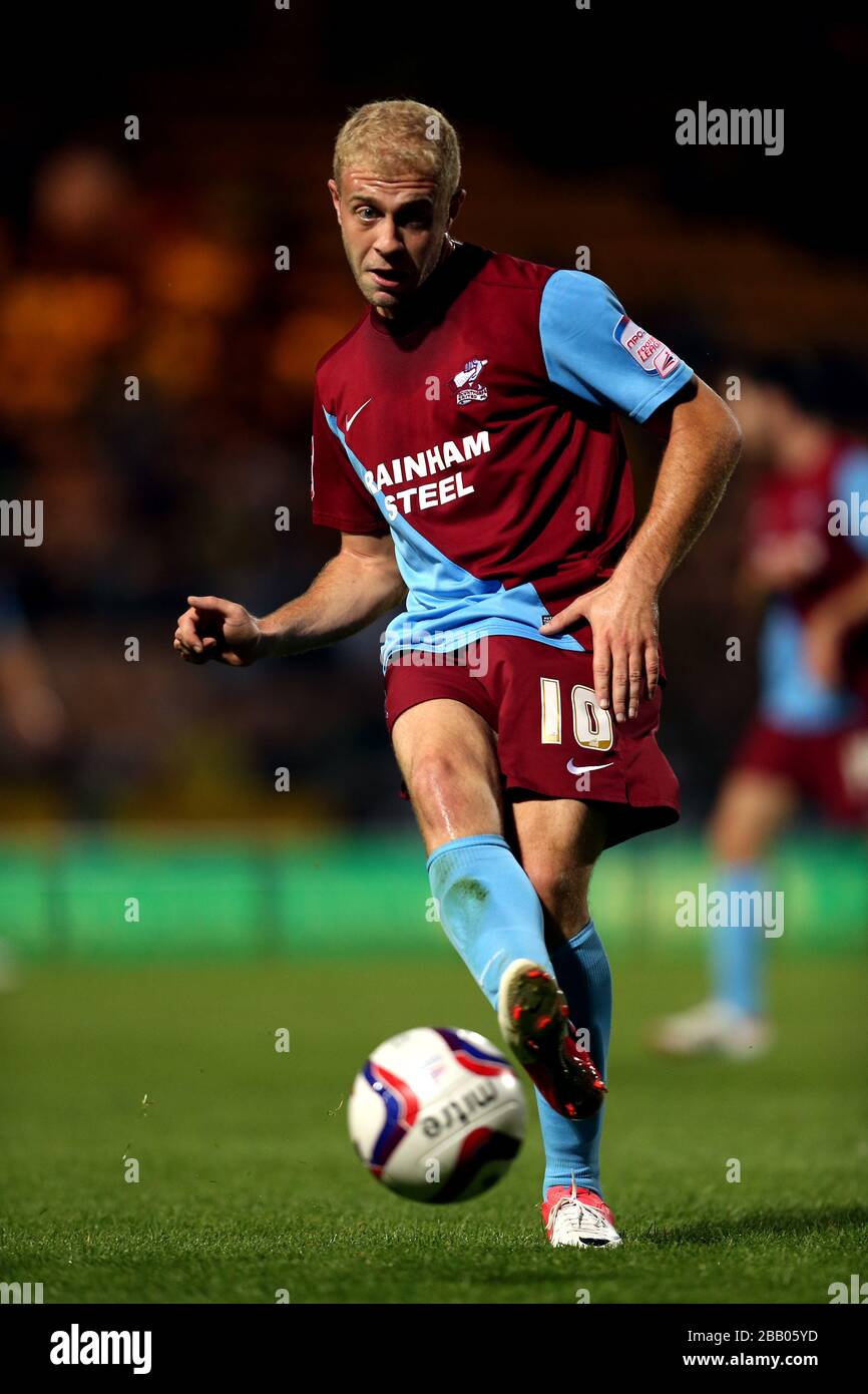 Mike Grella di Scunthorpe in azione Foto Stock