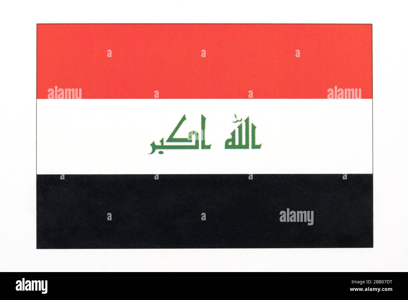 Bandiera nazionale dell'Iraq. Foto Stock