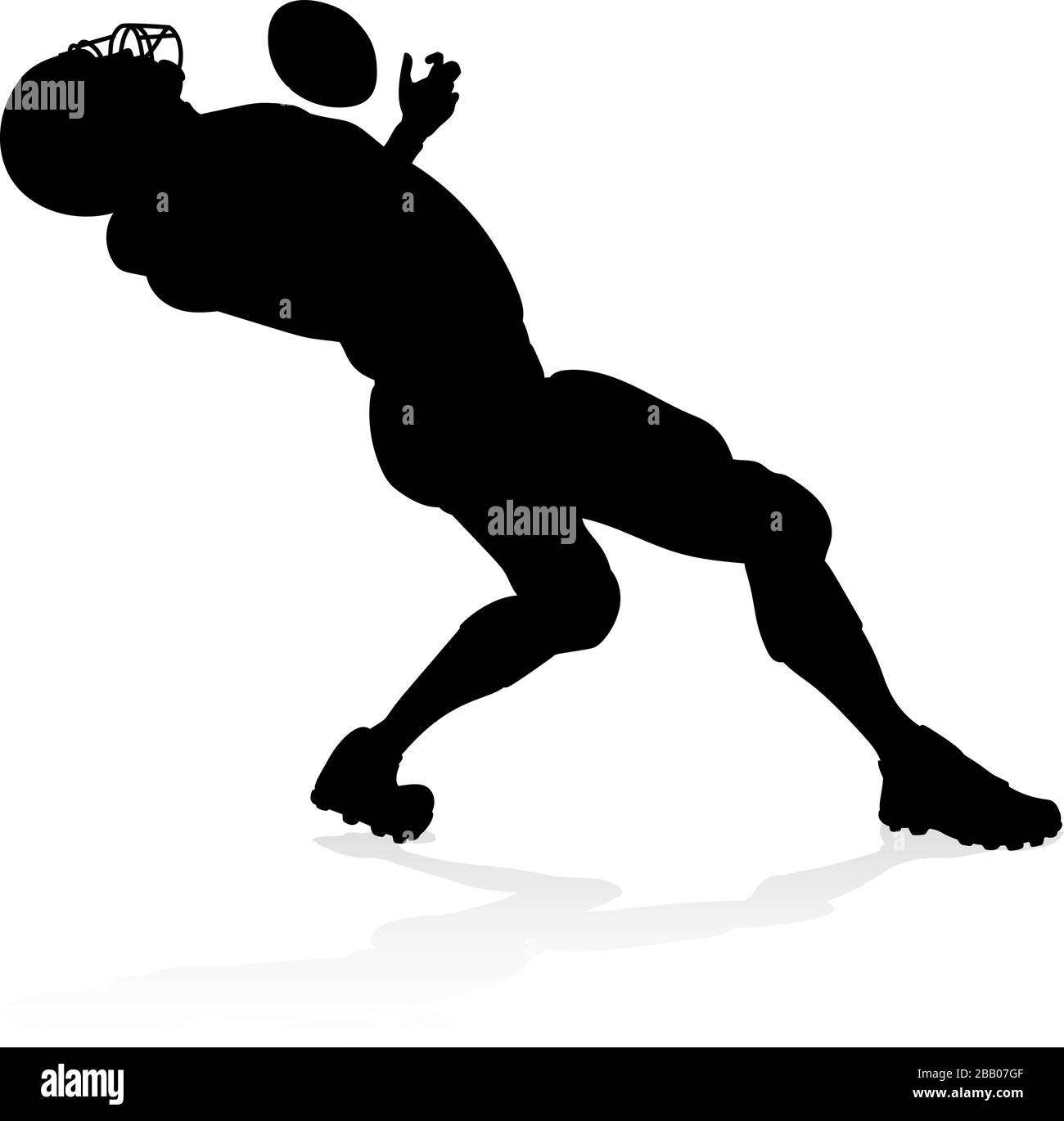 Silhouette giocatore di football americano Illustrazione Vettoriale