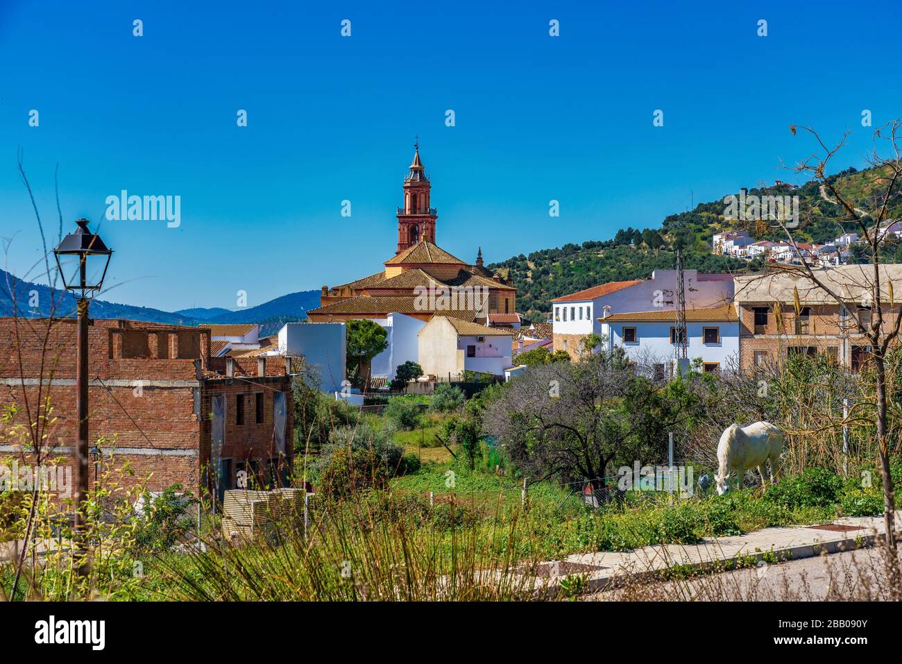 La chiesa barocca di Sant'Anna costruito nel 1784 nella storica città di Algodonales, Cadice, Andalusia, Spagna. La città si trova nella Sierra de Cadiz su t Foto Stock