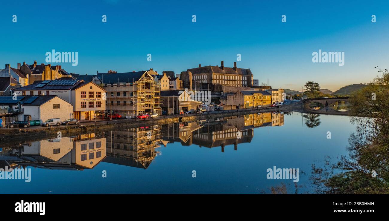 Carmarthen quayside Foto Stock