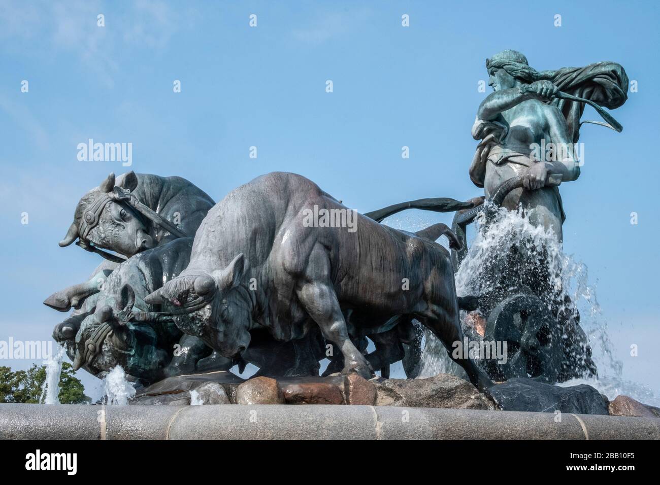 Gefisionspringvandet la Fontana di Gefion, Copenhagen, Danimarca, Europa Foto Stock