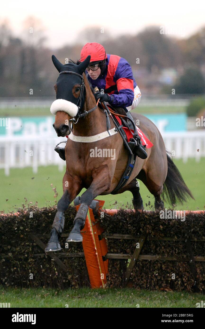 Neston Grace guidata da James Davies durante il S Creative PR e Talent Management handicap 'handicap ostacolo Foto Stock