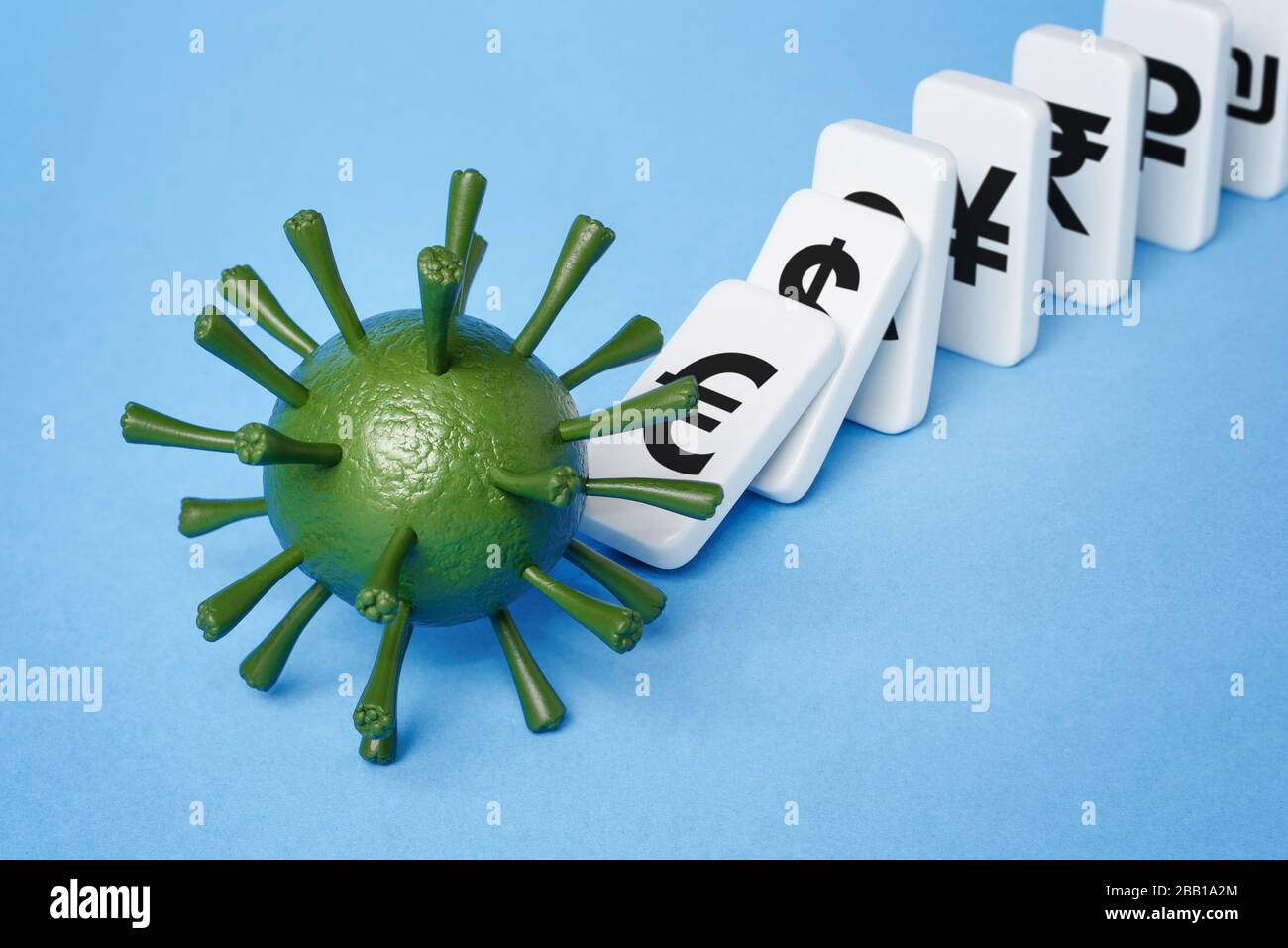 Il coronavirus uccide l'economia. La pandemia di Covid 19 innesca la crisi finanziaria globale Foto Stock