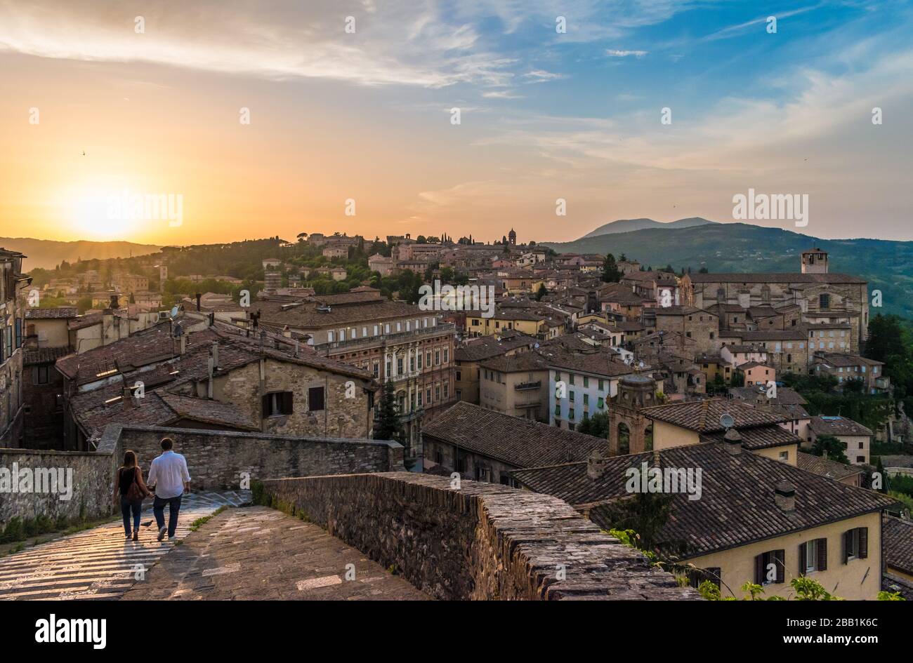 Perugia (Umbria) - la splendida città medievale, capitale dell'Umbria, centro Italia. Qui una vista del centro storico artistico. Foto Stock