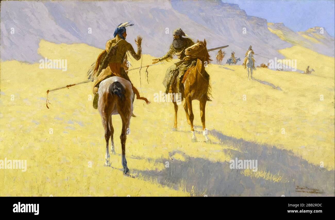 Frederic Remington, The Parley, pittura, 1903 Foto Stock