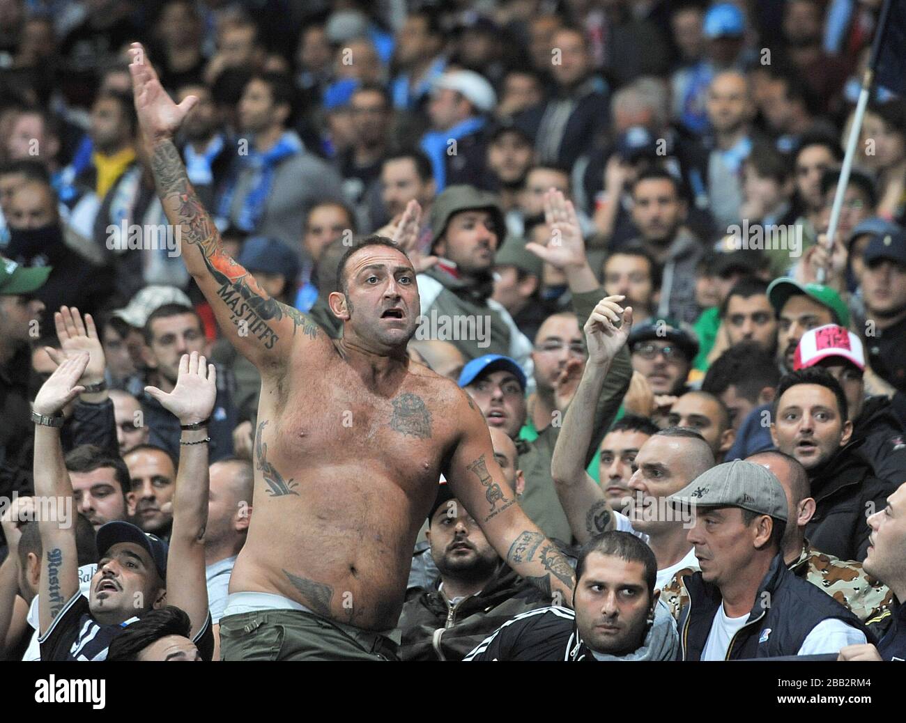 Veduta generale dei tifosi Napoli negli stand Foto Stock