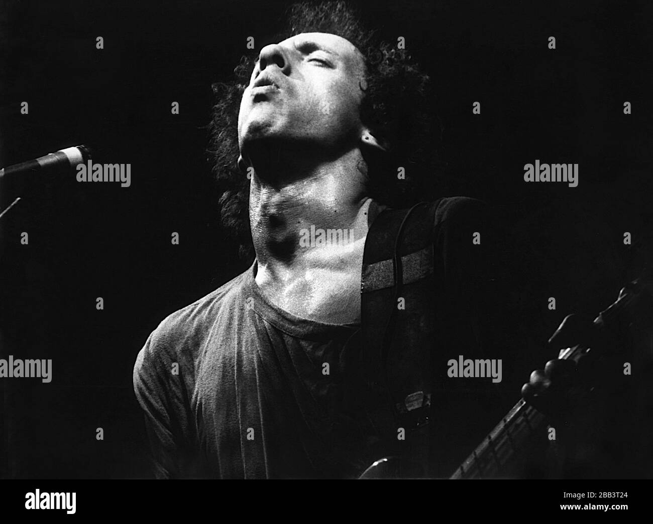 Mark Knopfler del Direstraits vive in concerto nei Paesi Bassi, 1983 Foto Stock
