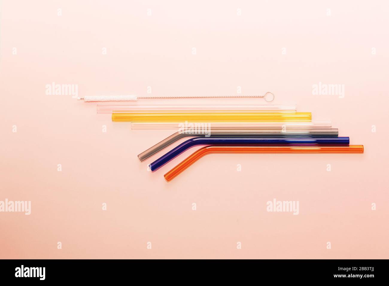 cannucce riutilizzabili in vetro senza plastica Foto Stock