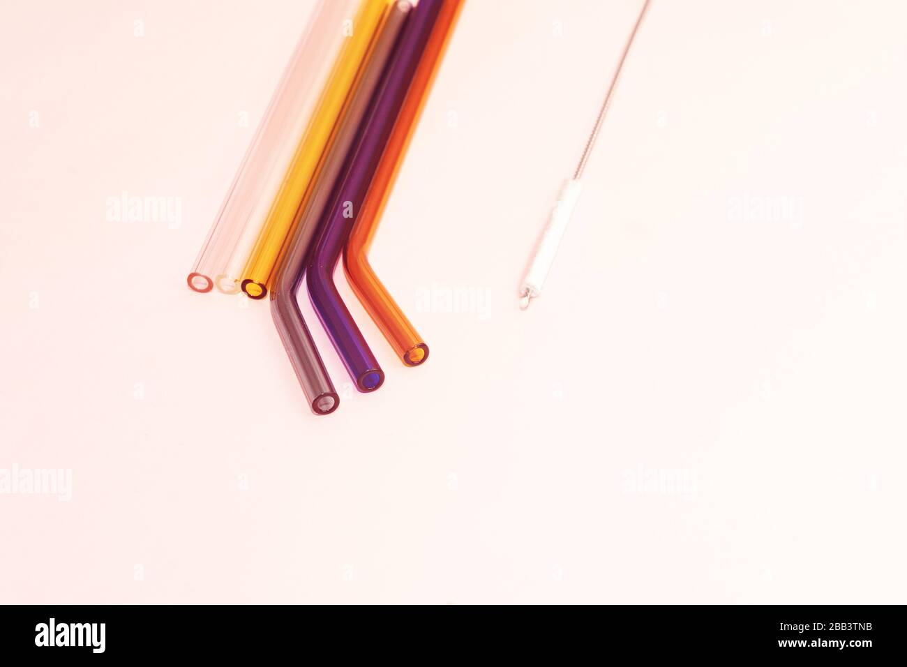 cannucce riutilizzabili in vetro senza plastica Foto Stock
