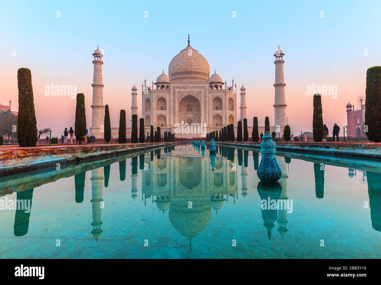 Taj Mahal, famosa vista dell'India, Agra. Foto Stock