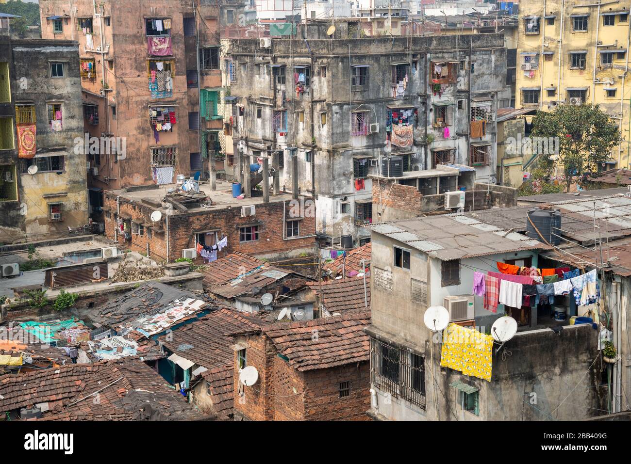 Centro della città di Calcutta, India Foto Stock