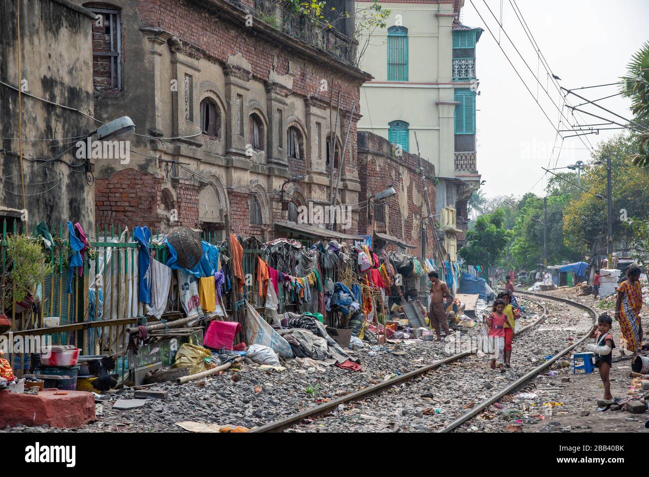 Centro della città di Calcutta, India Foto Stock