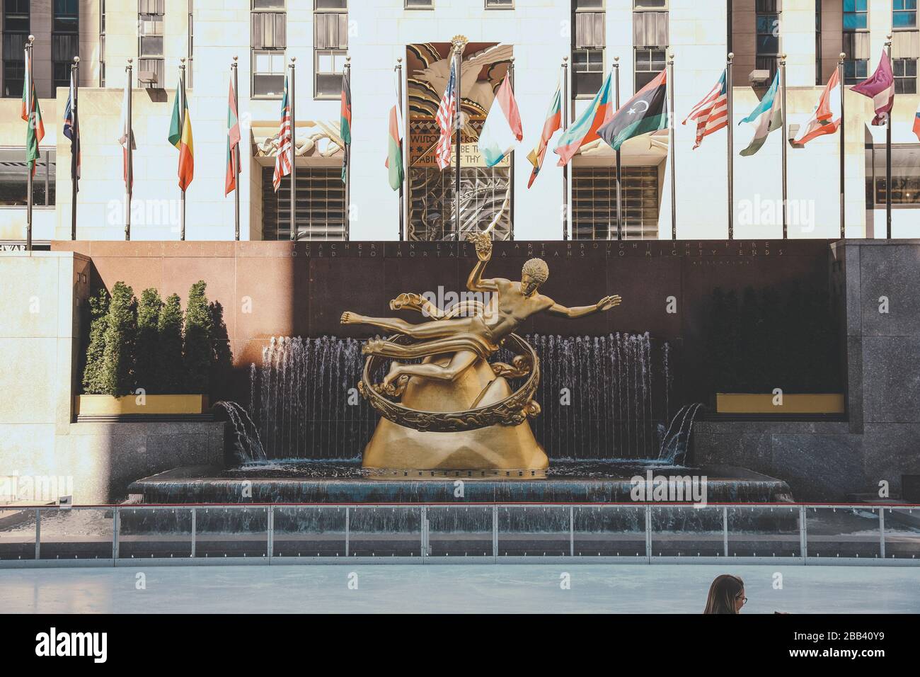 Statua Prometheus Rockefeller Center Foto Stock