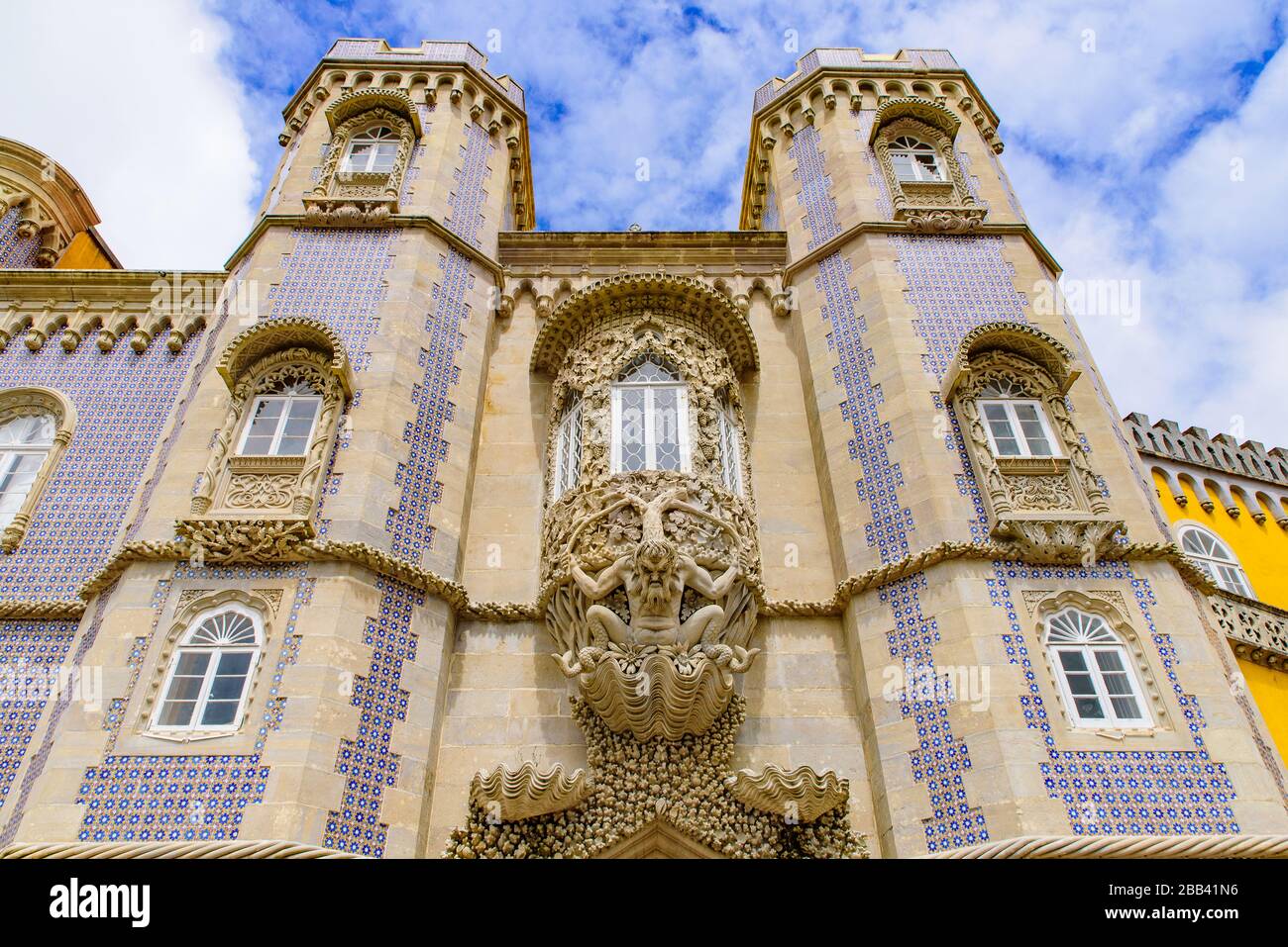 Palazzo pena, un castello romanticista a Sintra, Portogallo Foto Stock