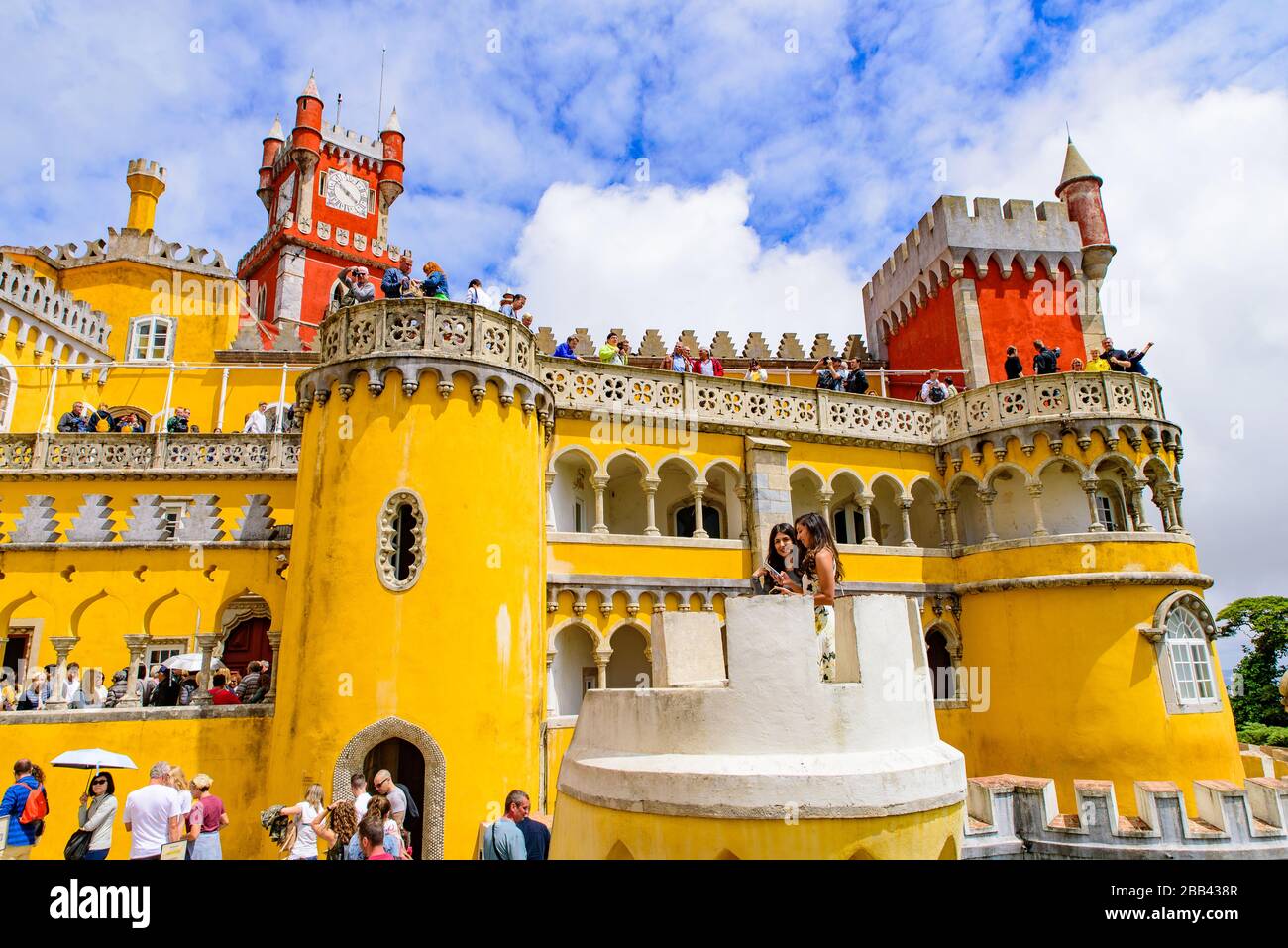 Palazzo pena, un castello romanticista a Sintra, Portogallo Foto Stock