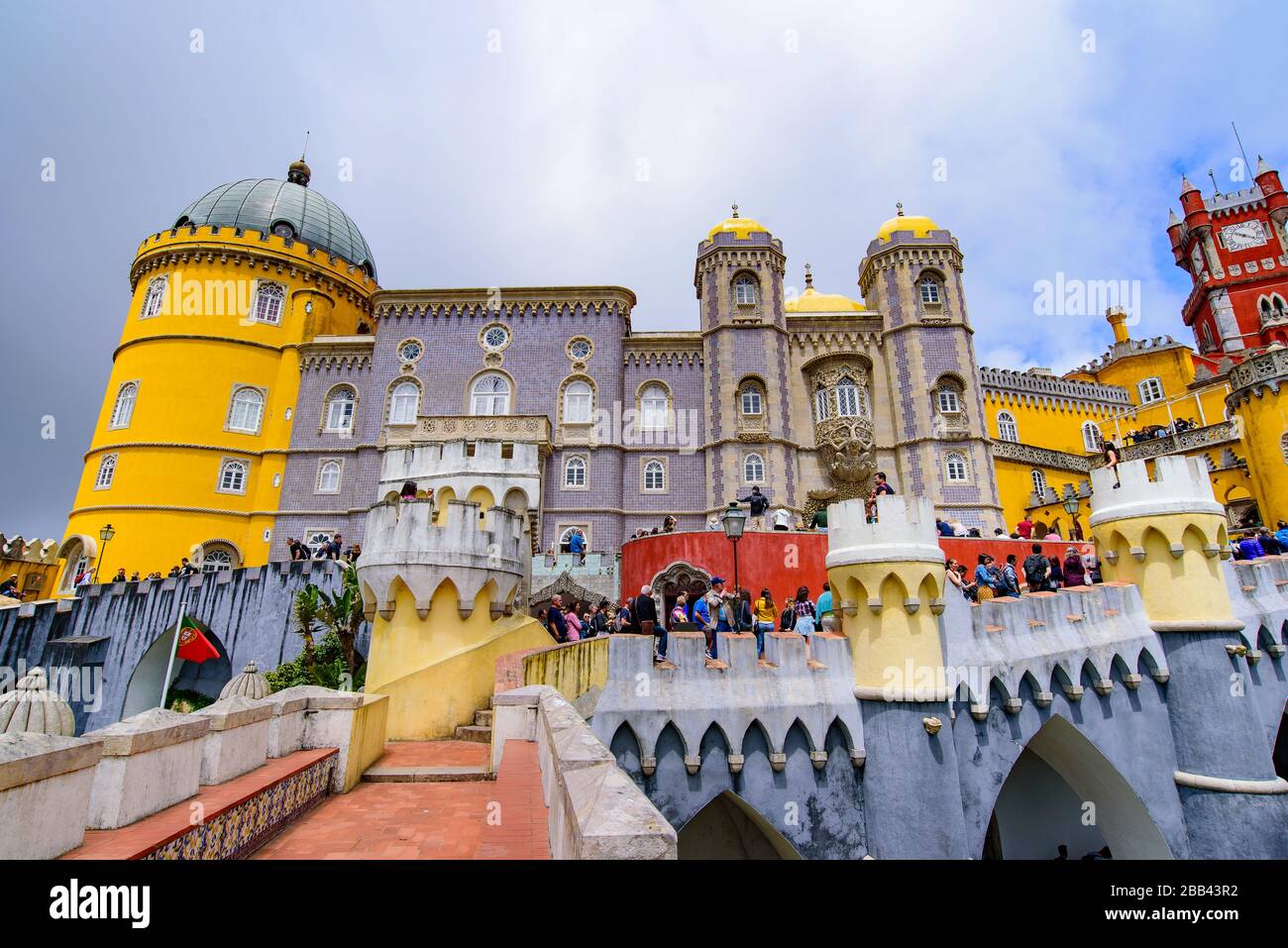 Palazzo pena, un castello romanticista a Sintra, Portogallo Foto Stock