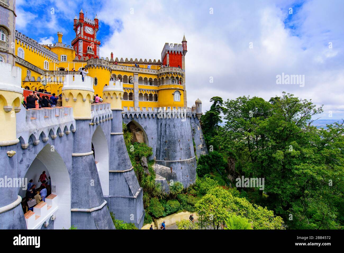 Palazzo pena, un castello romanticista a Sintra, Portogallo Foto Stock