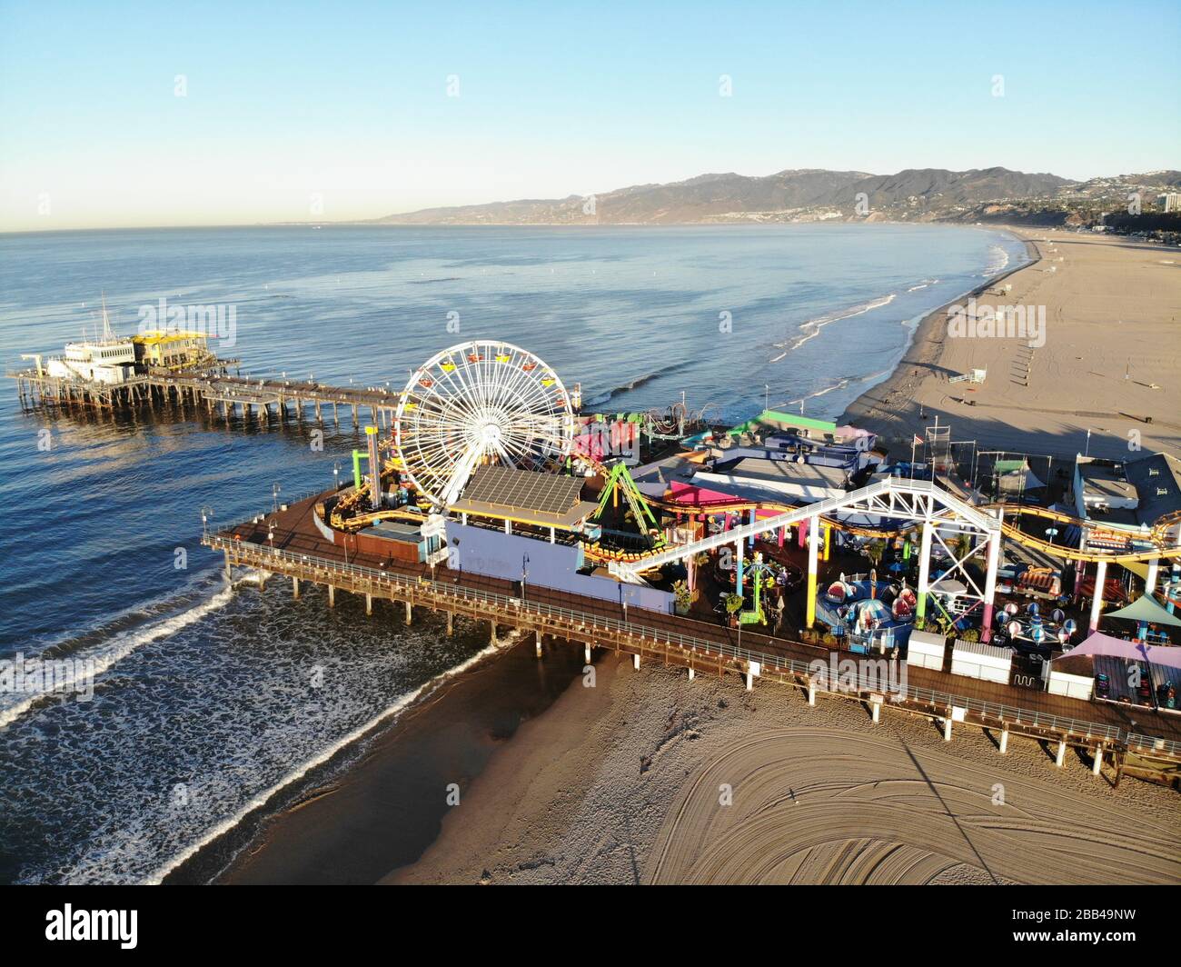 Il molo di Santa Monica a Santa Monica Foto Stock