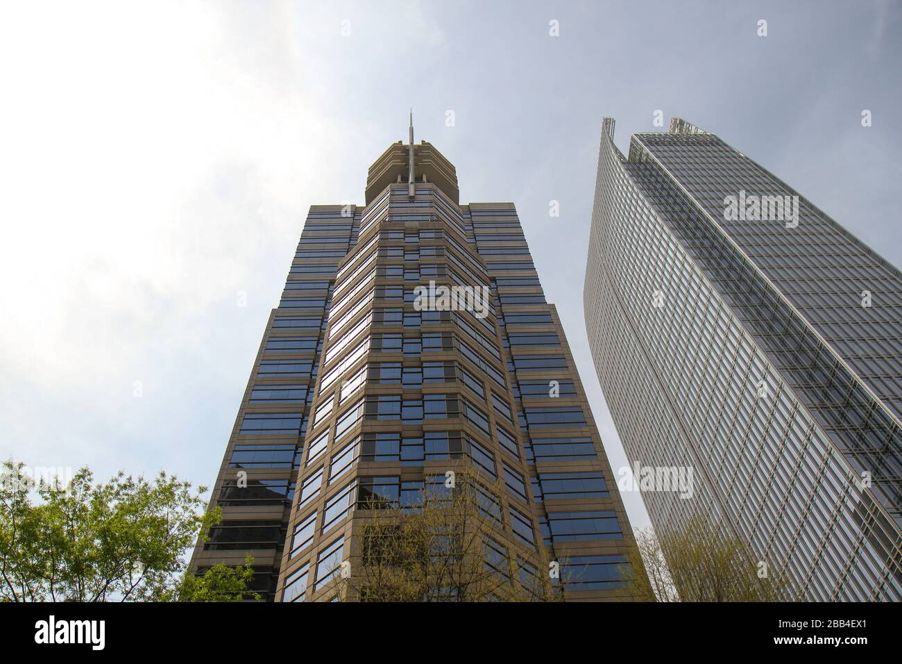 Grattacieli visti da Piedmont Park, Midtown, Atlanta, Georgia, Stati Uniti Foto Stock
