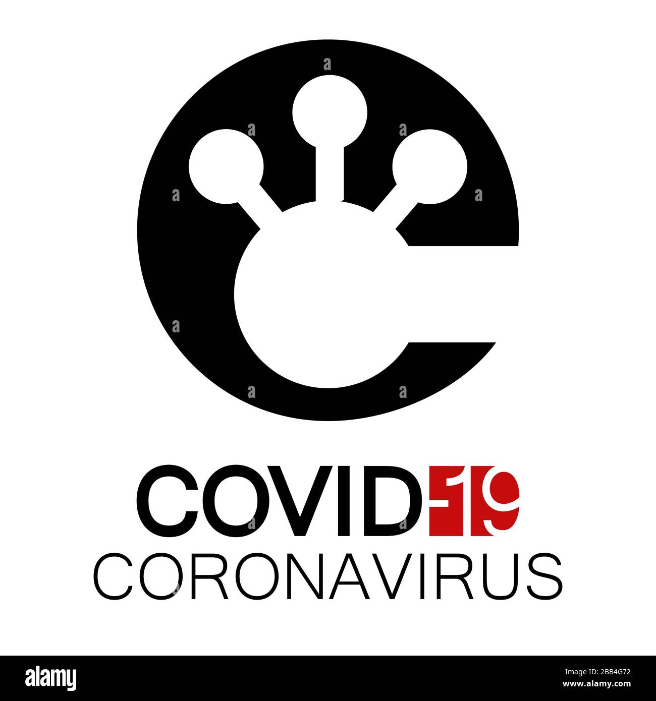 COVID-19 icona vettore coronavirus, simbolo, logo su sfondo trasparente. Variazione nero e rosso N° 1 Illustrazione Vettoriale