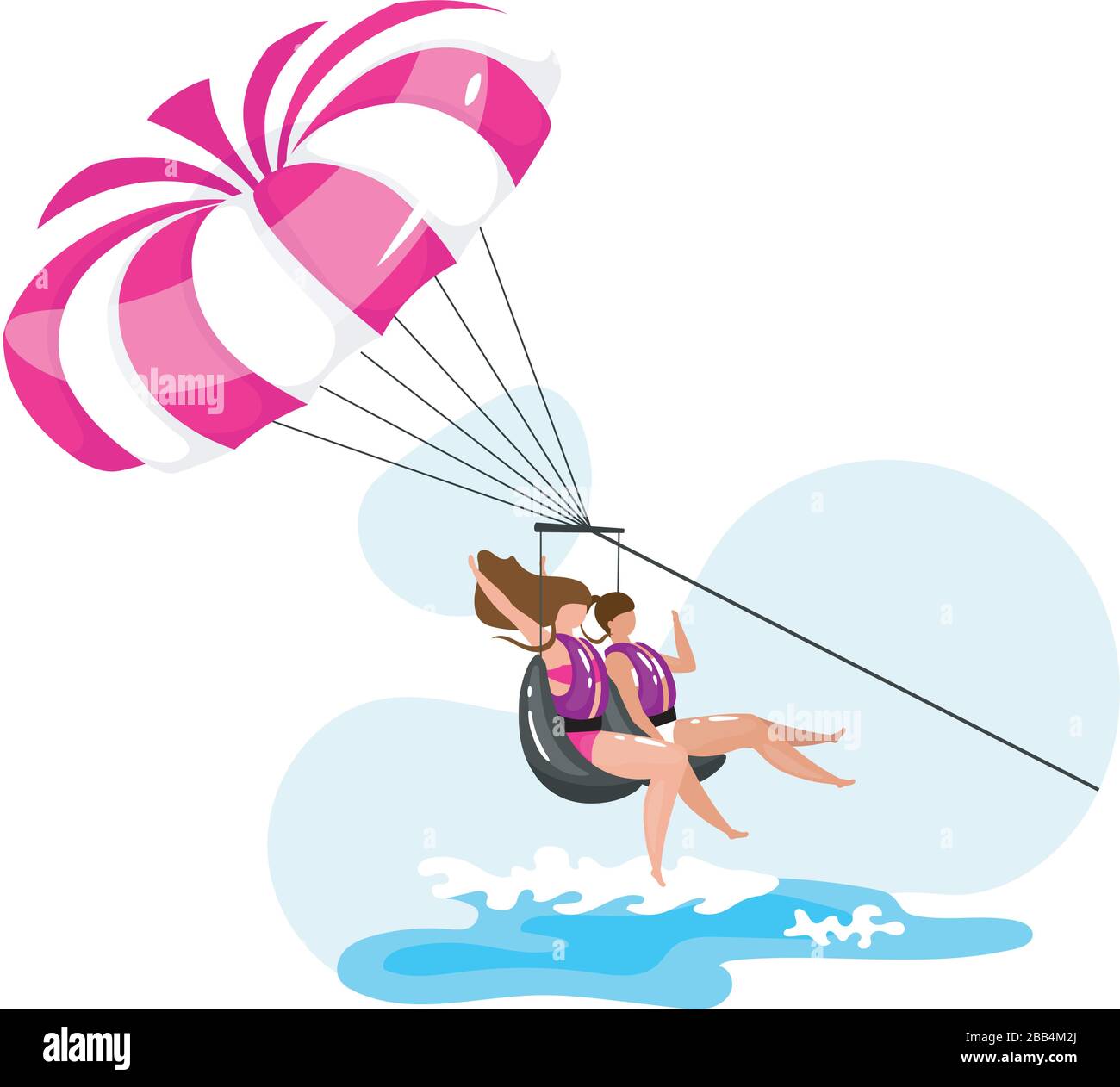 Illustrazione di un vettore piatto di parasailing Illustrazione Vettoriale