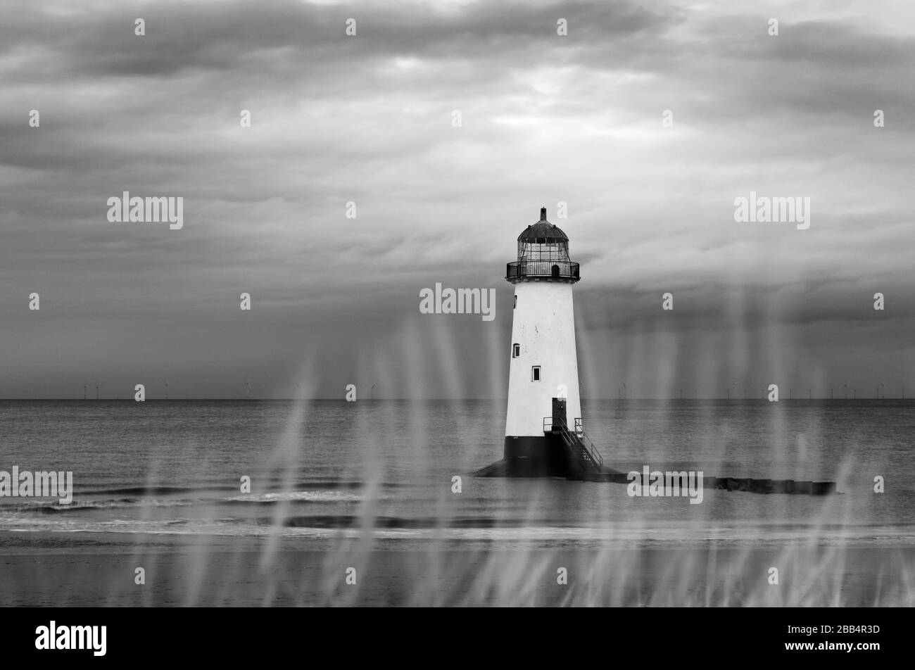 Fotografia di © Jamie Callister. Talacre Lighthouse, Talacre, Flintshire, Galles del Nord, 14th di marzo, 2020 Foto Stock