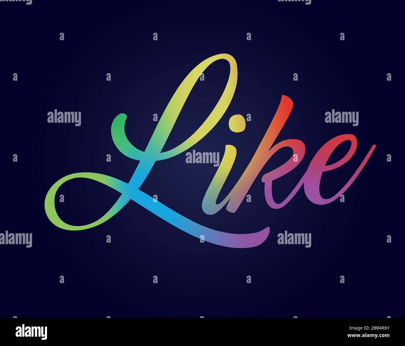 L'elegante e isolato arcobaleno gradiente di scrittura a mano parola COME Illustrazione Vettoriale