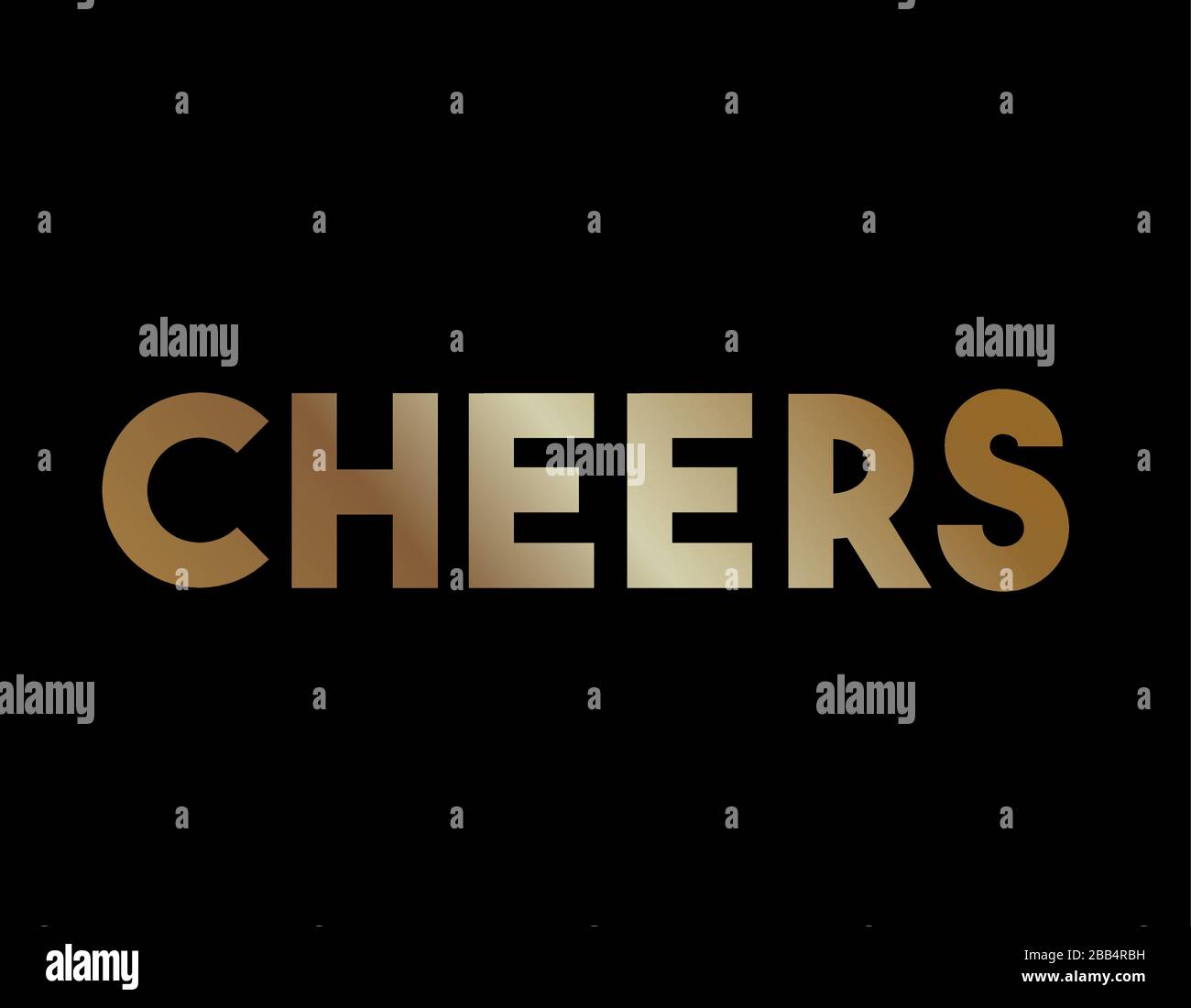 Il gradiente dorato isolato elegante standard grassetto lettera lettera CHEERS Illustrazione Vettoriale