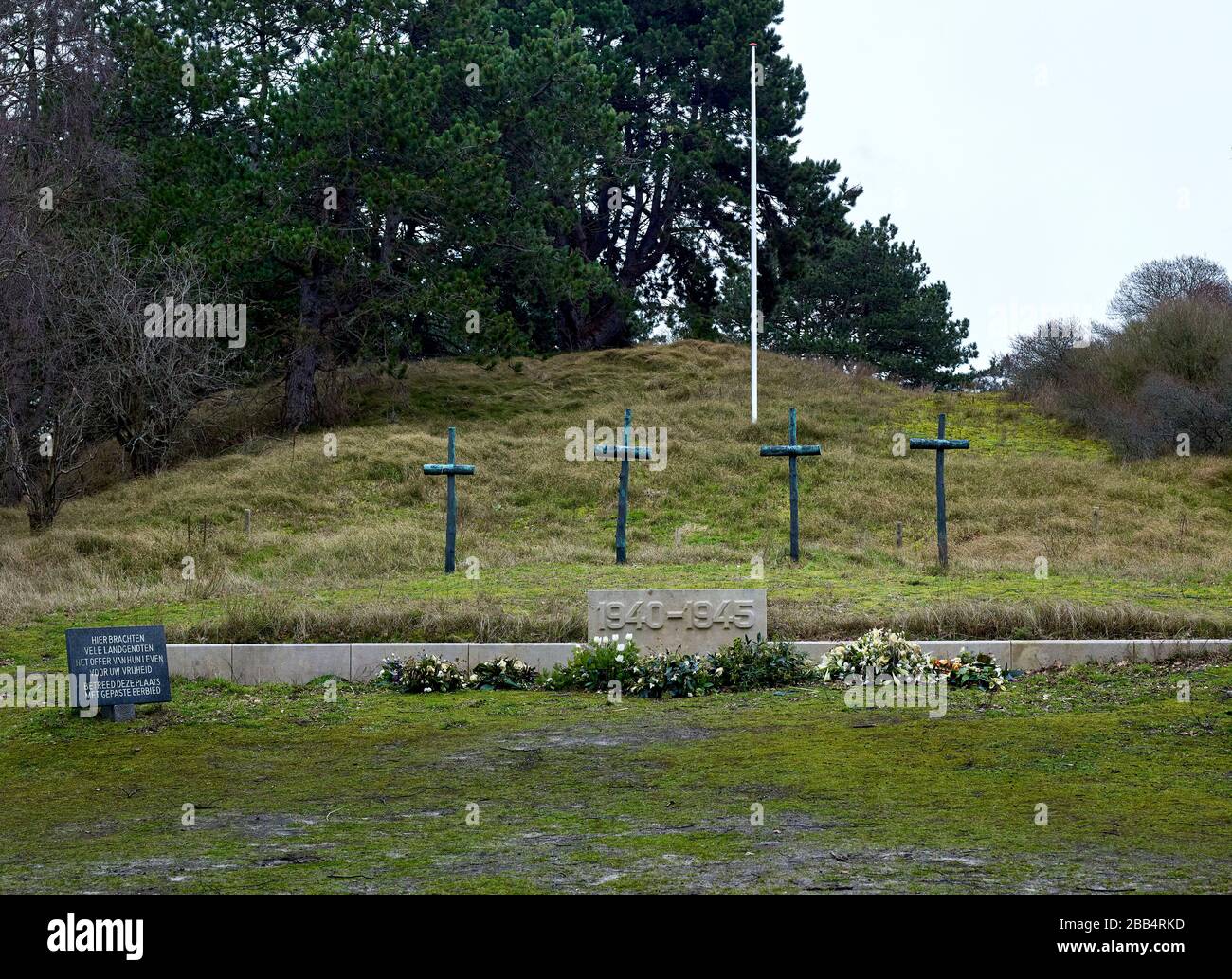 Il Waalsdorpervlakte è posto nelle dune vicino a Wassenaare dove più di 250 persone della resistenza olandese sono stati uccisi dai tedeschi durante WO2 Foto Stock