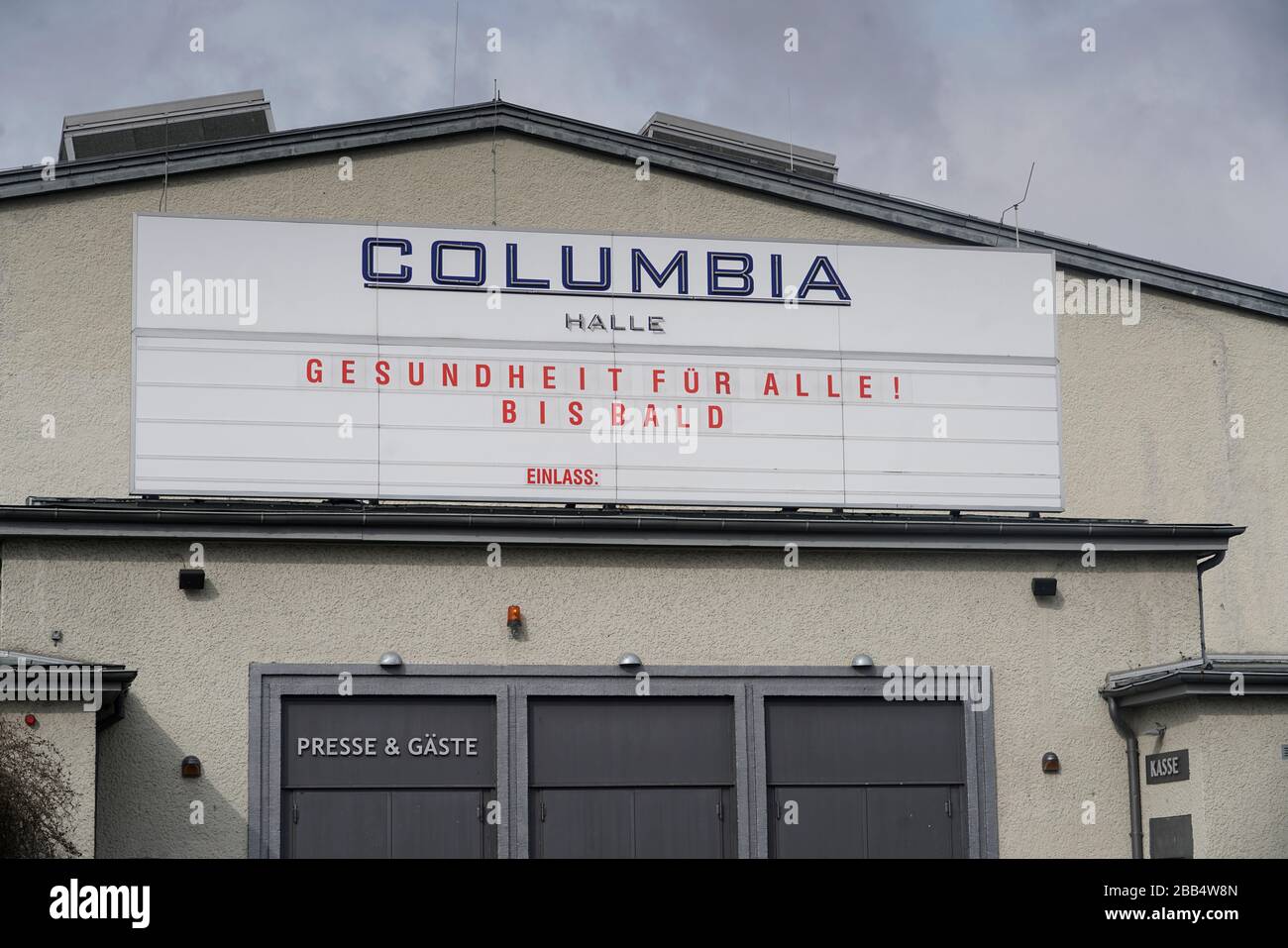 Columbia Halle geschlossen wegen Convid-19 Corona, Tempelhof, Berlino Foto Stock