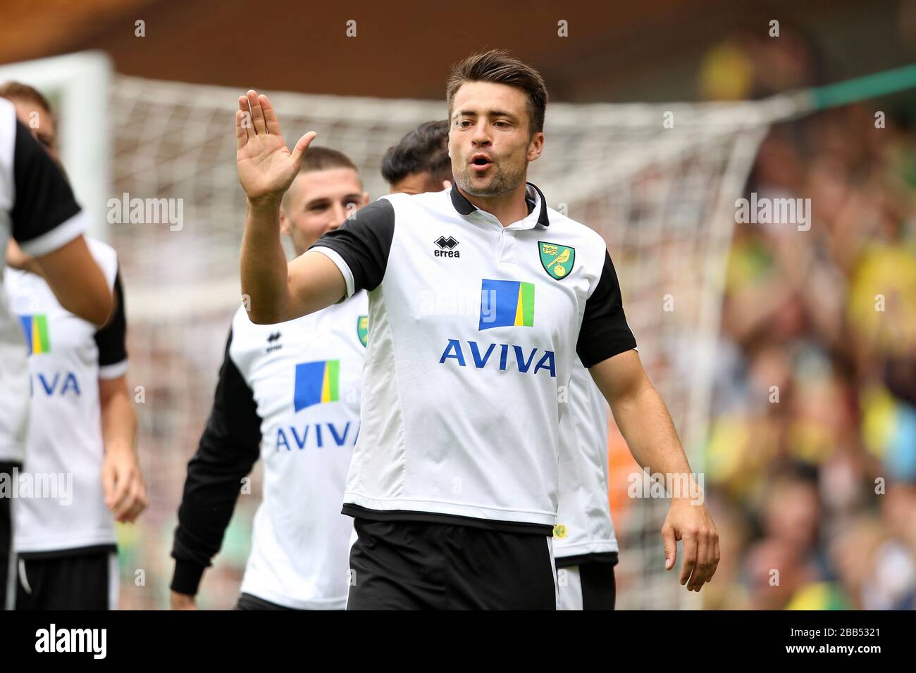 Il Russell Martin di Norwich City celebra il primo obiettivo dei suoi lati Foto Stock