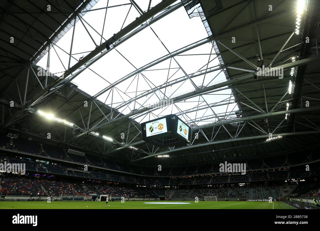 Vista sulla Friends Arena, sede dell'AIK Solna Foto Stock