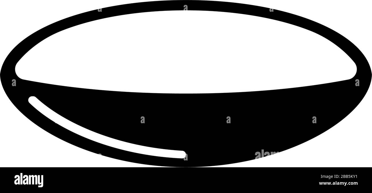Lente ottica a contatto con gli occhi, oftalmologia. Illustrazione dell'icona vettore piatto. Semplice simbolo nero su sfondo bianco. Ottica ottica oculare Opthalmology con lenti a contatto Illustrazione Vettoriale