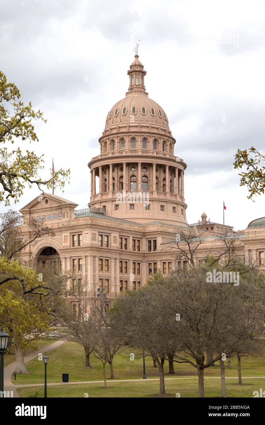 fuori dal palazzo del campidoglio di austin, texas Foto Stock