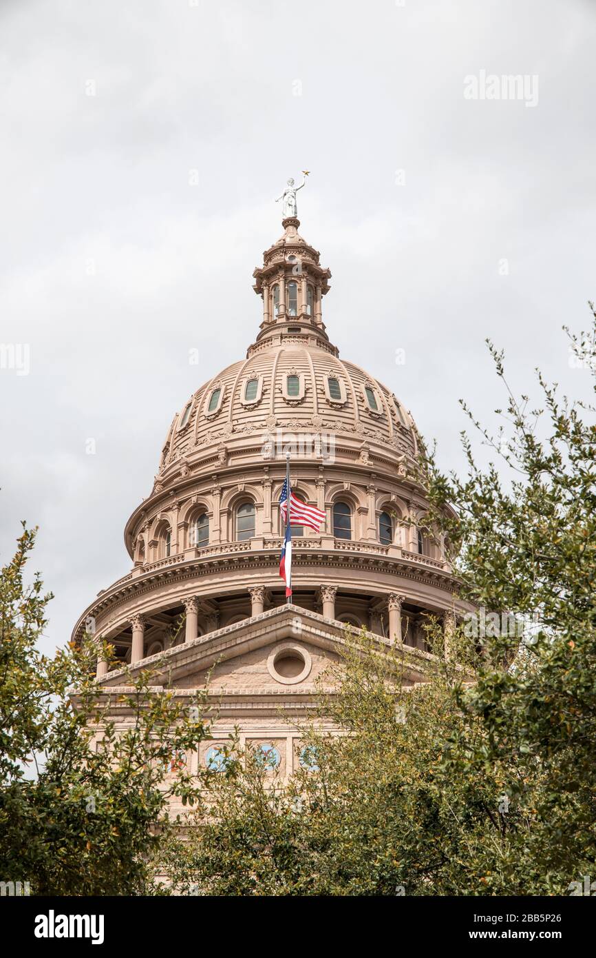 fuori dal palazzo del campidoglio di austin, texas Foto Stock