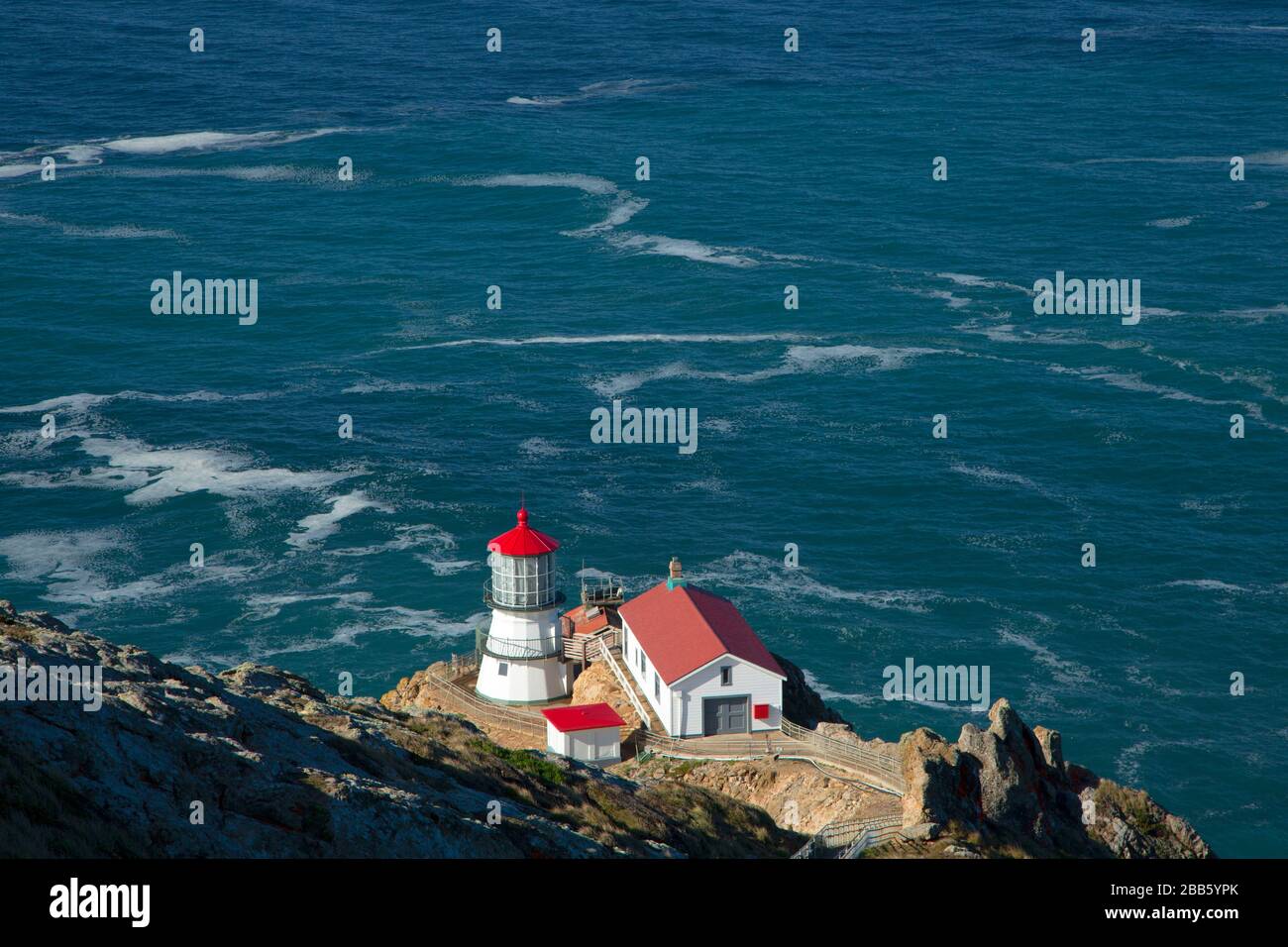 Point Reyes Lighthouse, Point Reyes National Seashore, California Foto Stock Point Reyes Lighthouse, Point Reyes National Seashore, California Foto Stock