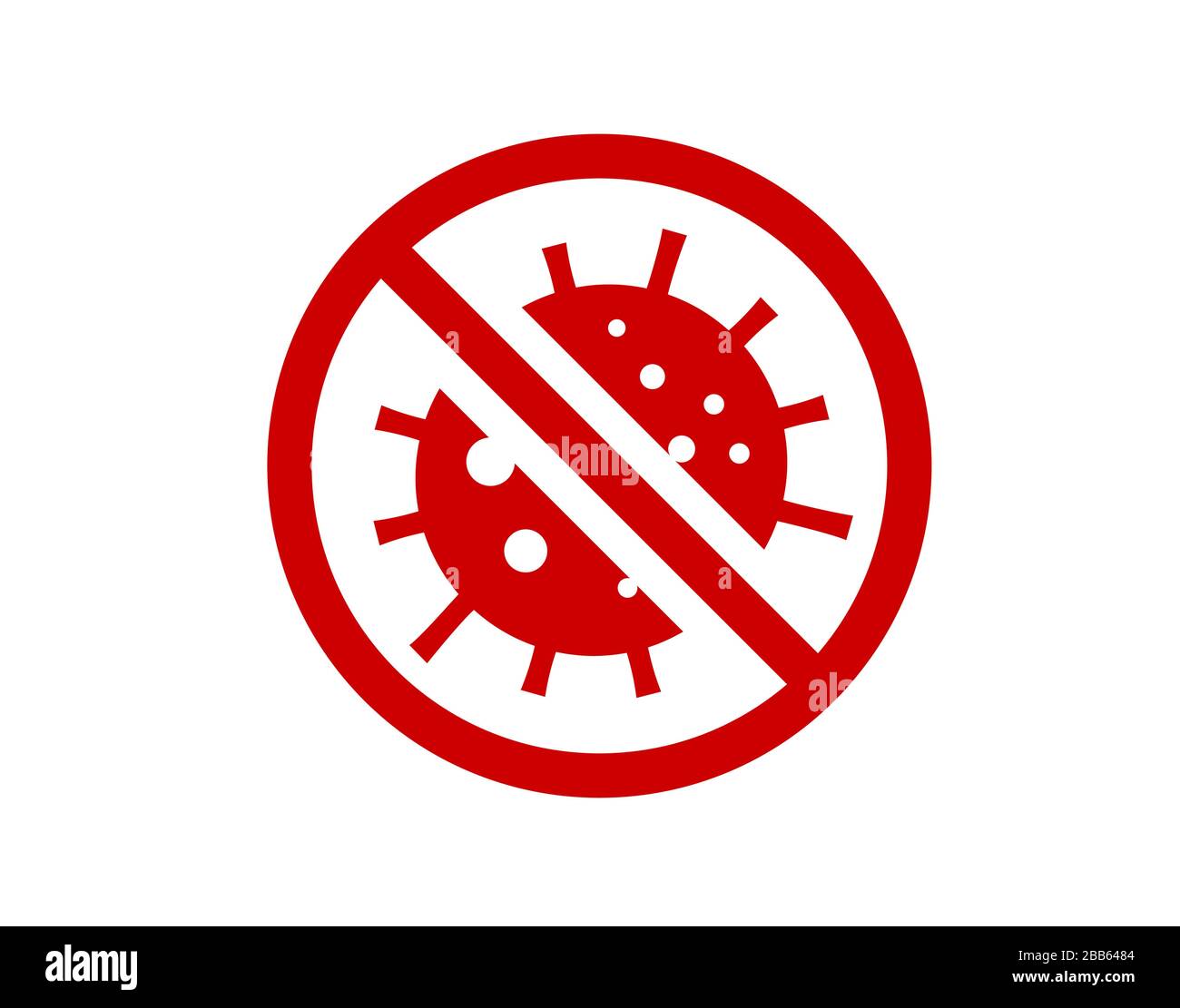 Il simbolo rosso STOP virus Spread segno piatto icona formato vettoriale Illustrazione Vettoriale