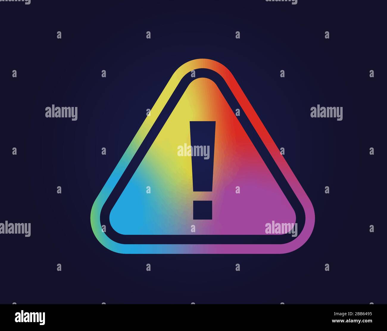 Il simbolo di avvertenza arcobaleno icona piatta icona strada simbolo formato vettore Illustrazione Vettoriale