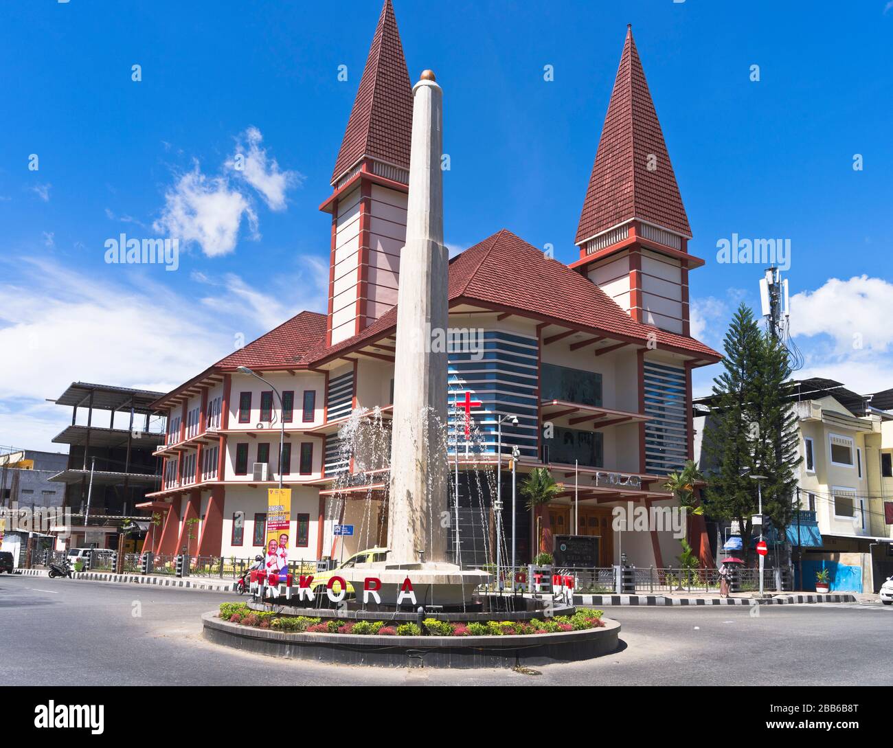 dh Trikora Monumento AMBON MALUKU INDONESIA Jemaat GPM Silo Klasis Kota Shilo Chiesa indipendenza di guerra asiatico shiloh Foto Stock