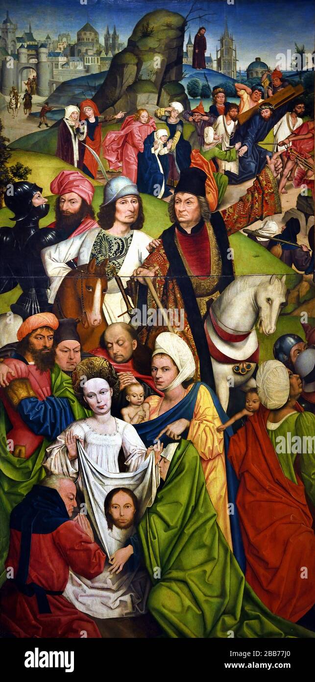 Saint Veronica e un gruppo di Cavalieri 1477 - 1478 Derick Baegert 1440 1515 Wesel Germania tedesca Foto Stock