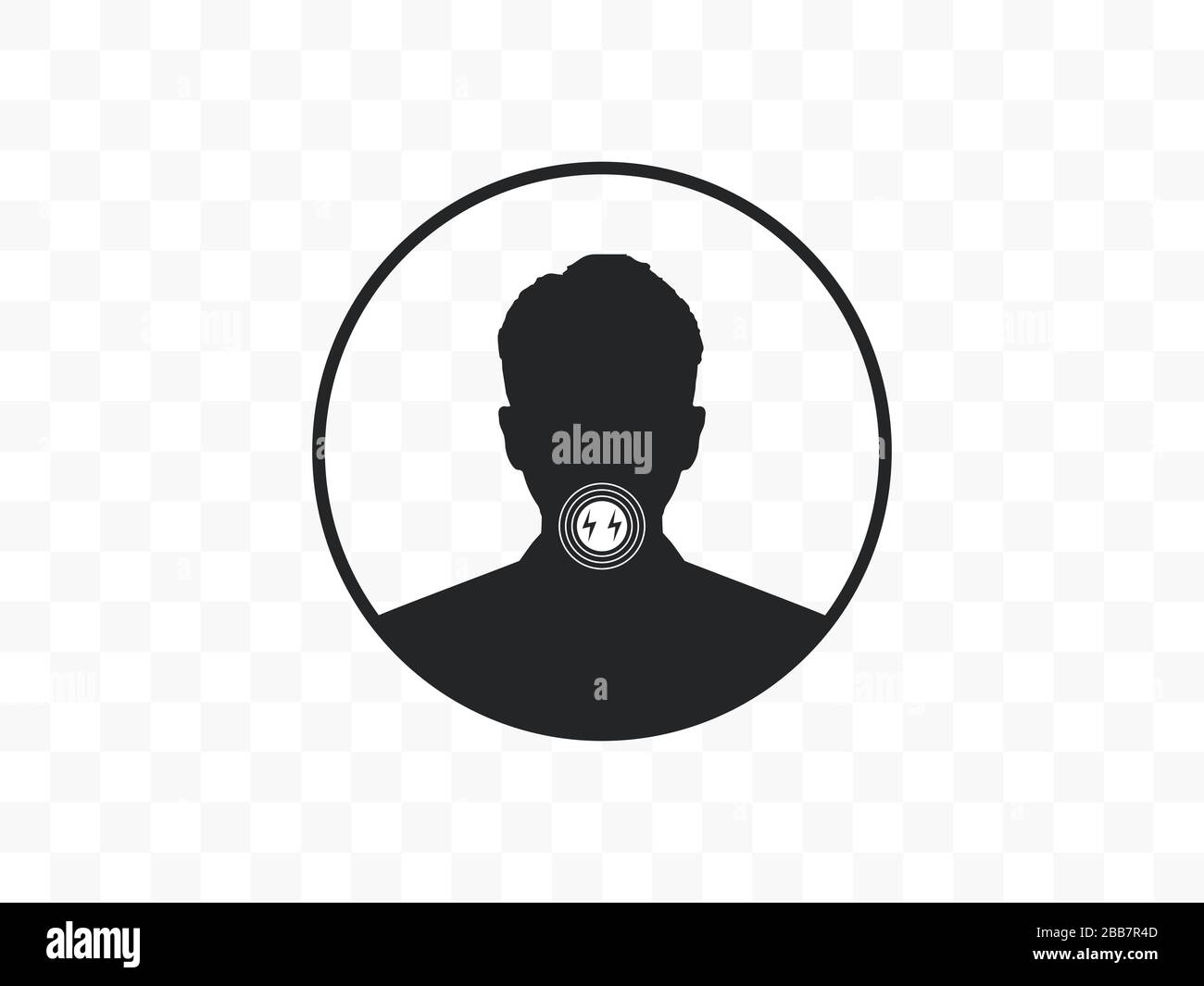 Icona dolore, mal di gola. Illustrazione vettoriale, design piatto. Illustrazione Vettoriale