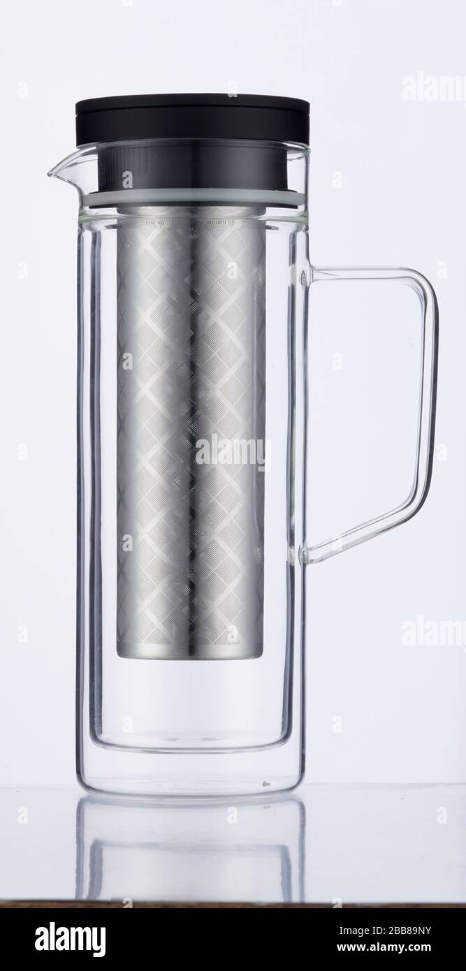 macchina per il filtro del caffè in vetro cafetière metallo Foto Stock