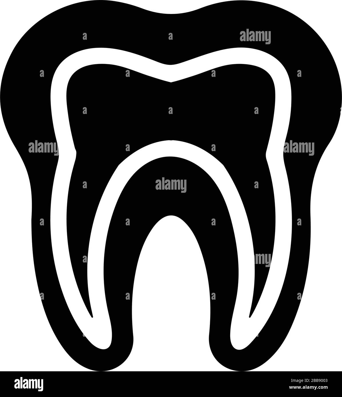 Denti icona, disegno di dente, trattamento dentale, salute orale per commerciale, mezzi di stampa, web o qualsiasi tipo di progetti di design. Illustrazione Vettoriale