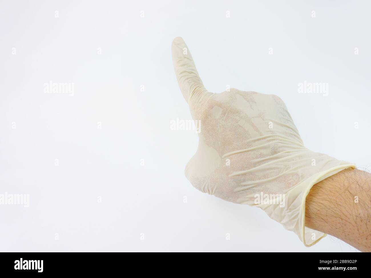 Guanti indossati dal medico per la serie di virus corona Foto Stock