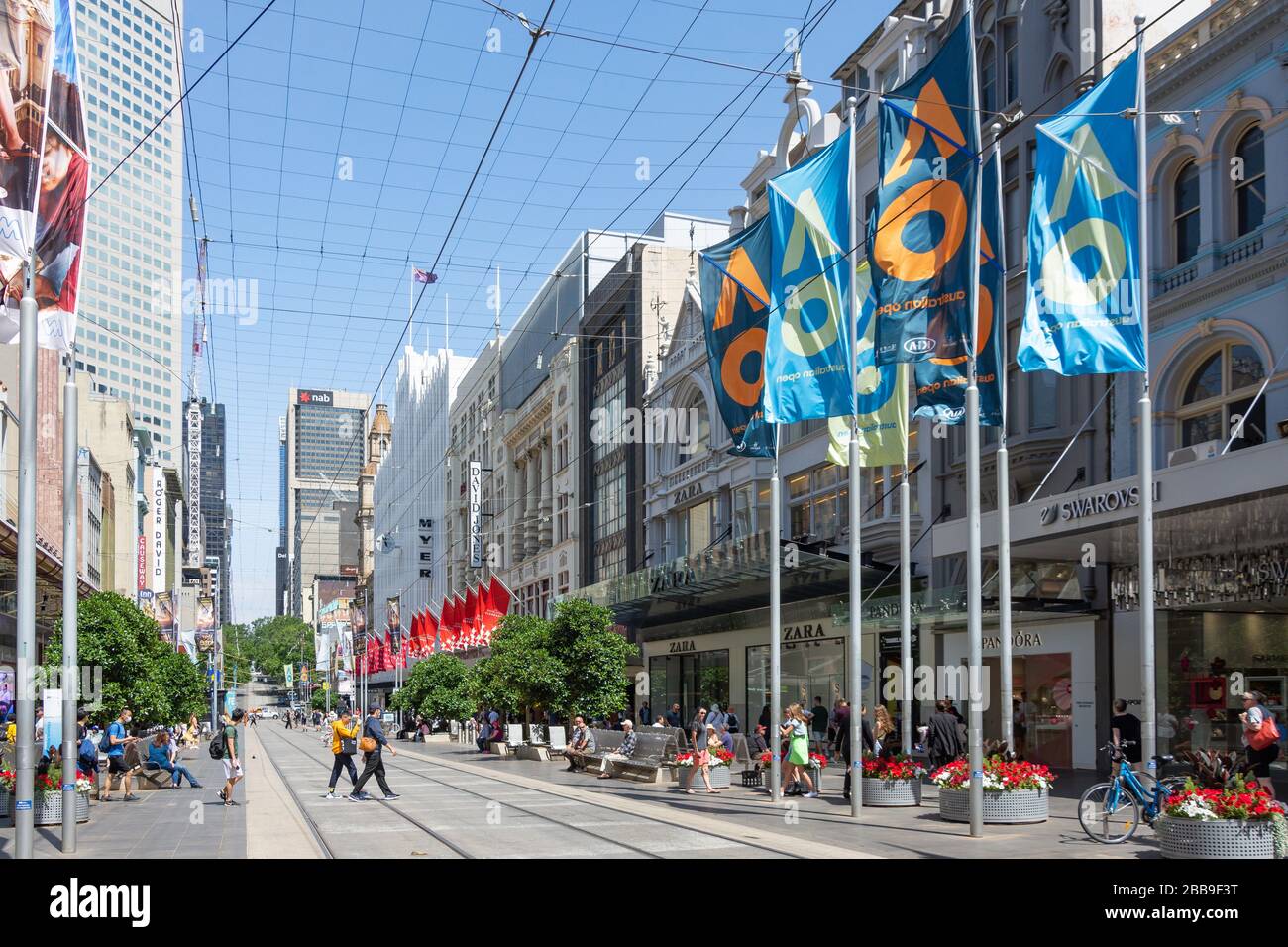 Bourke Street, City Central, Melbourne, Victoria, Australia Foto Stock