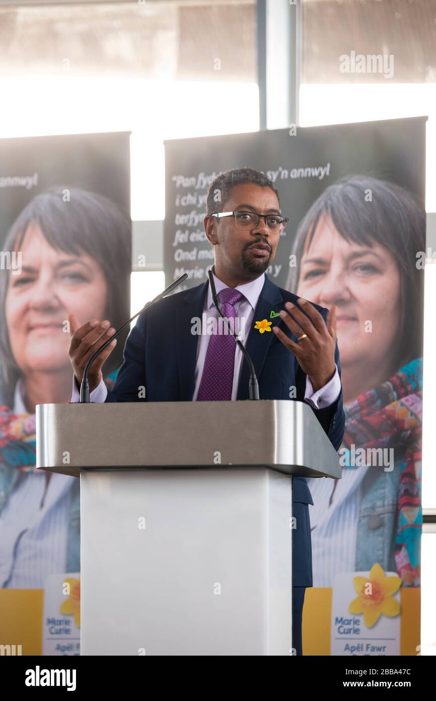 Vaughan Gething, segretario alla salute gallese, laburista, senedd, Assemblea gallese, Cardiff Foto Stock