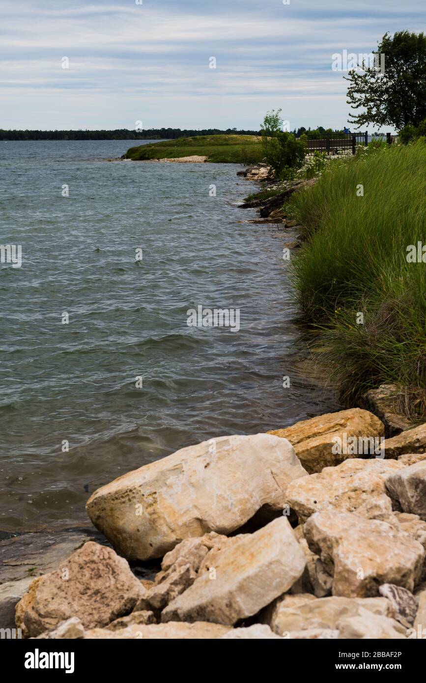 Door County Shoreline Foto Stock