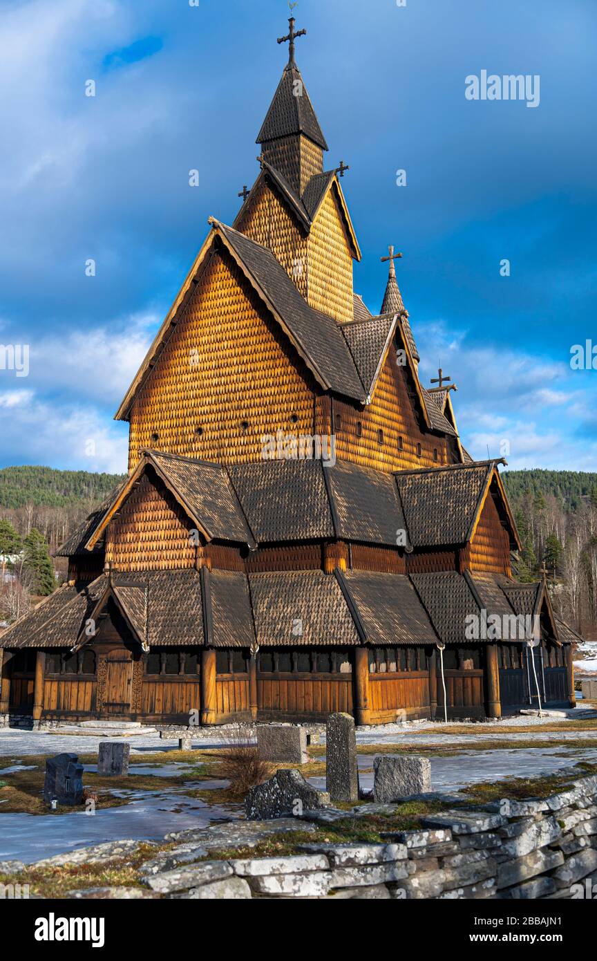 Heddal doga Chiesa in Norvegia Foto Stock